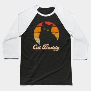 Cat Daddy Vintage Style Cats Dad Father Retro Distressed Men Baseball T-Shirt